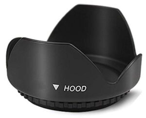 Tulip shaped camera lens hood